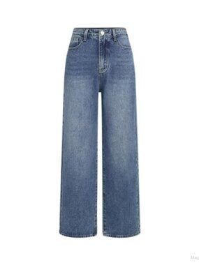 High Waisted Wide Leg Jeans for Women Straight Leg Denim